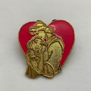 Vintage Disney Lanyard Pin Trading Series Pochahontas John Heart Pink Lapel Pin